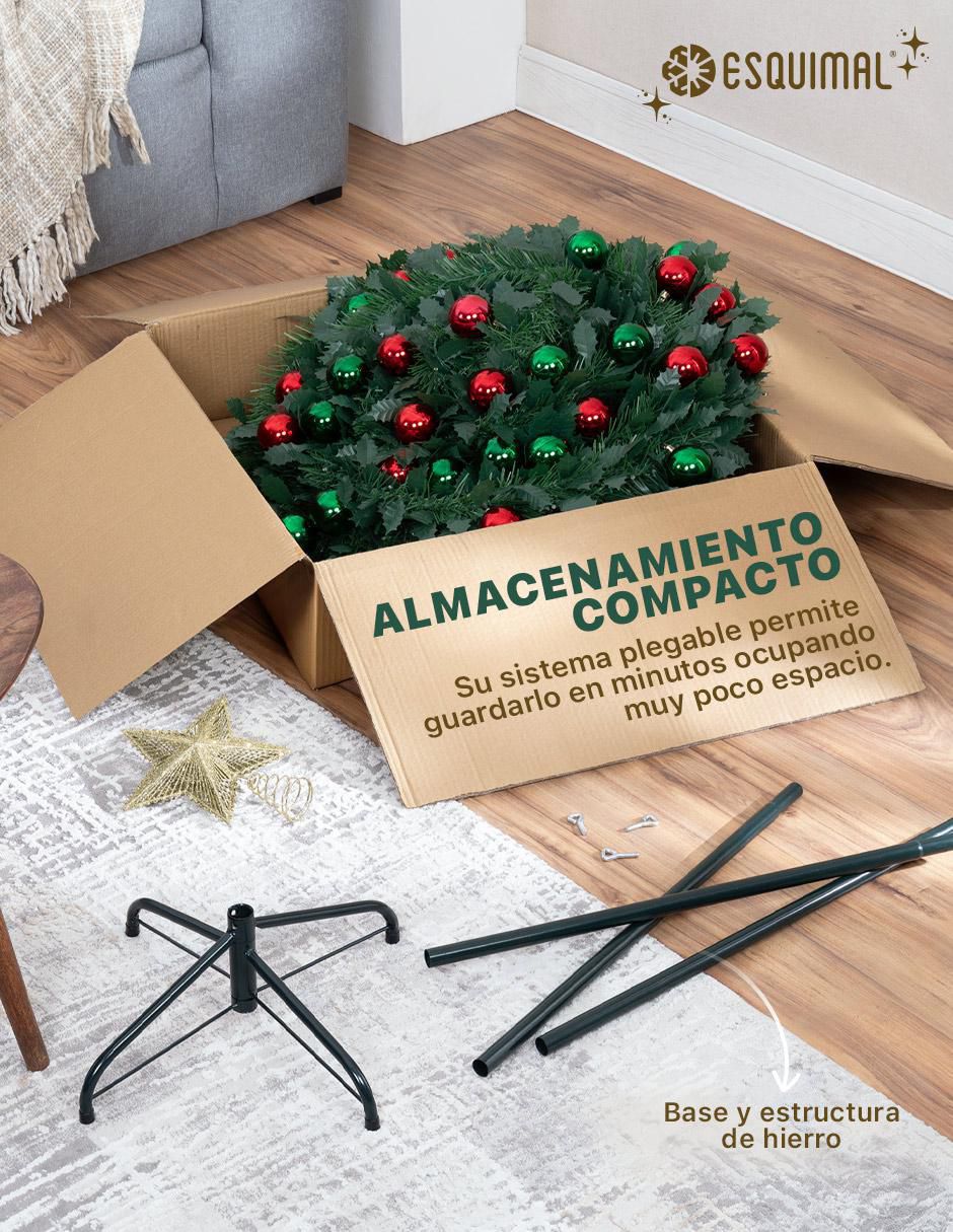 Árbol de navidad plegable con set de decoración de pvc con 150 luces 4