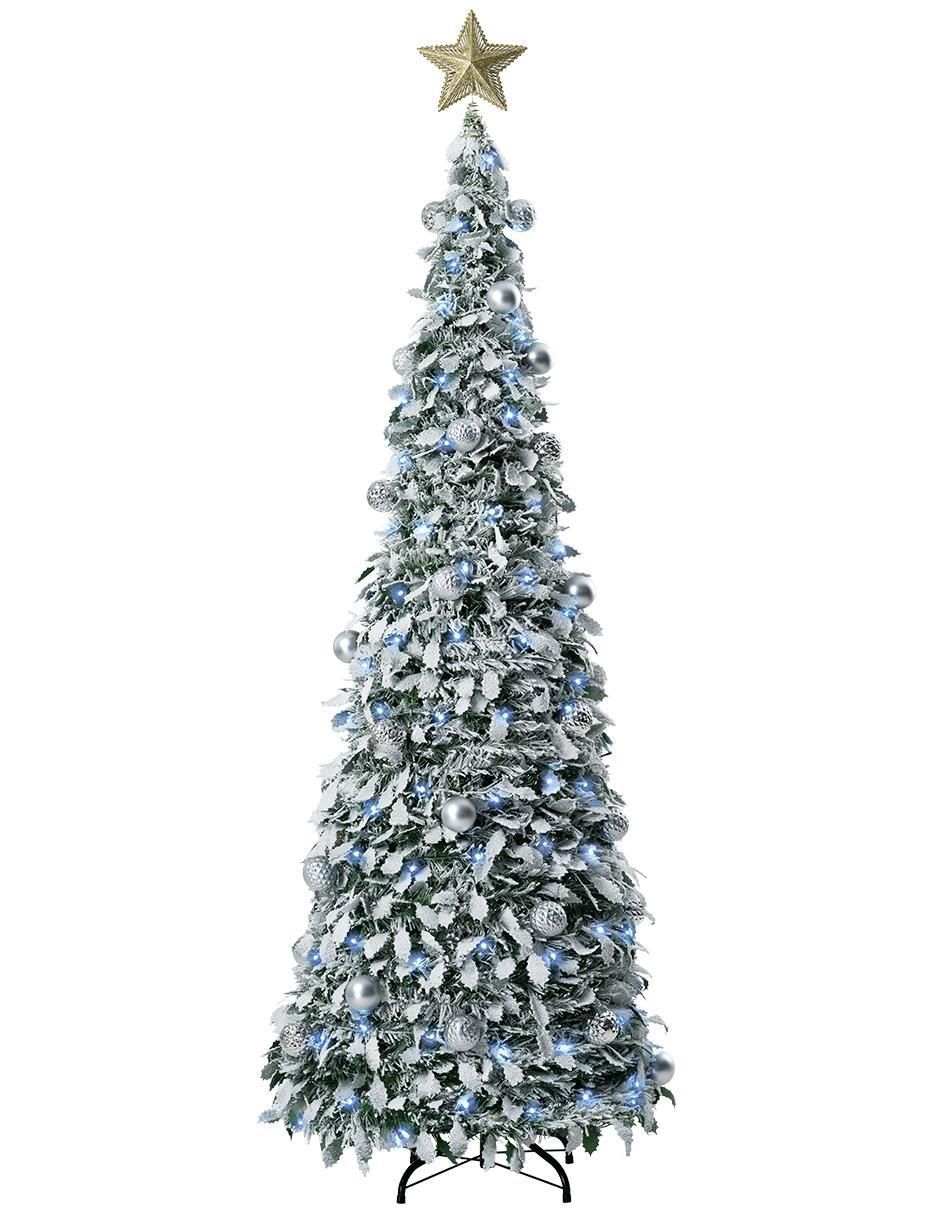 Árbol de navidad plegable con set de decoración de pvc con 150 luces