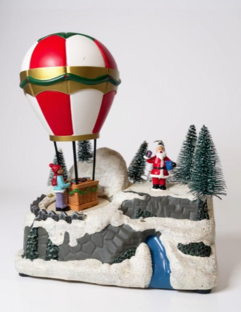 Figura decorativa de Globo Aerostático Navidad Globo Aerostático con luces de resina 1