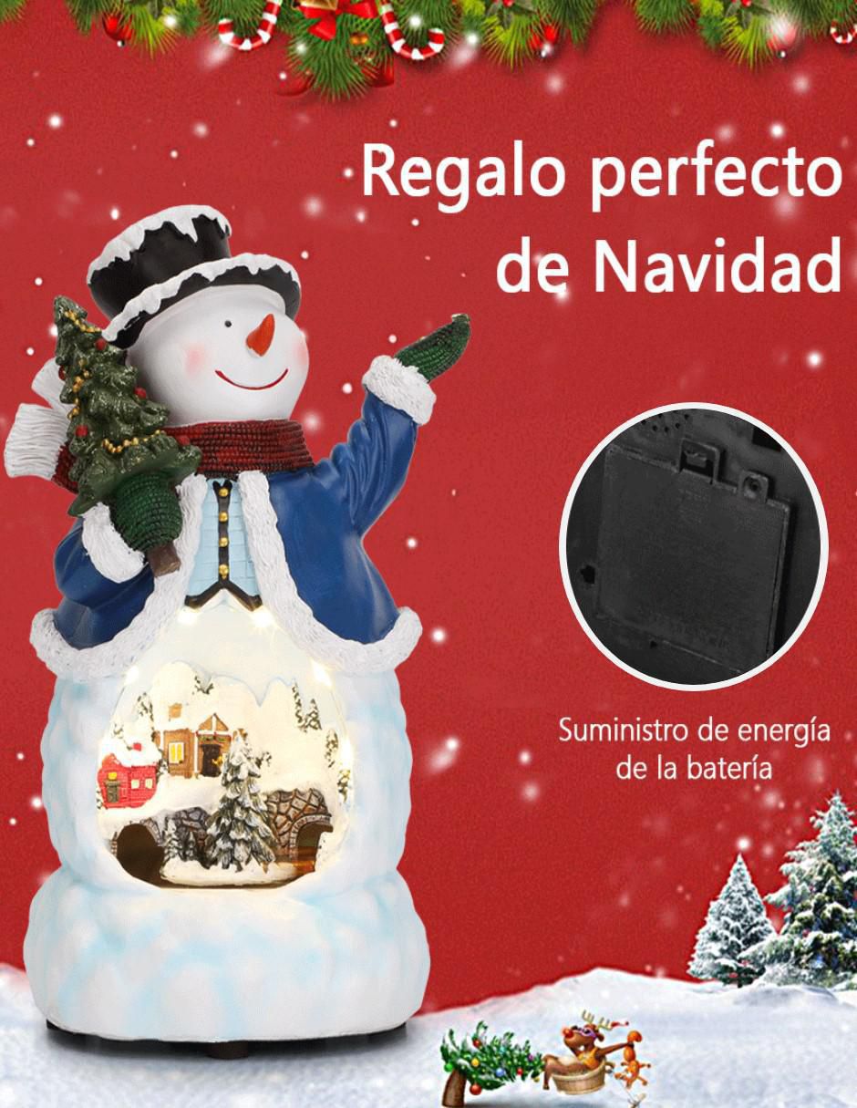 Figura decorativa de muñeco nieve Navidad de resina 3