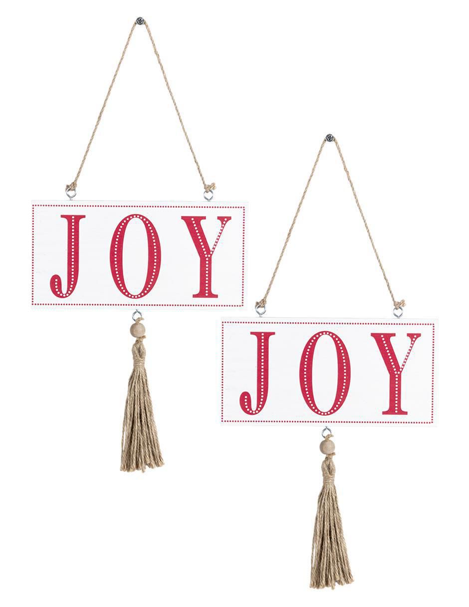 Figura decorativa de letrero Navidad LETRERO JOY de metal 1