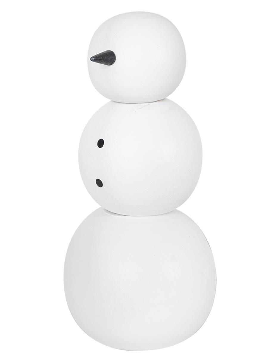 Figura decorativa de muñeco nieve de madera 1