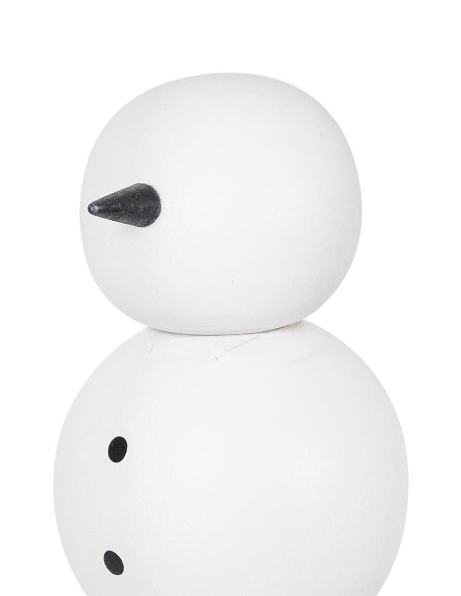 Figura decorativa de muñeco nieve de madera 3