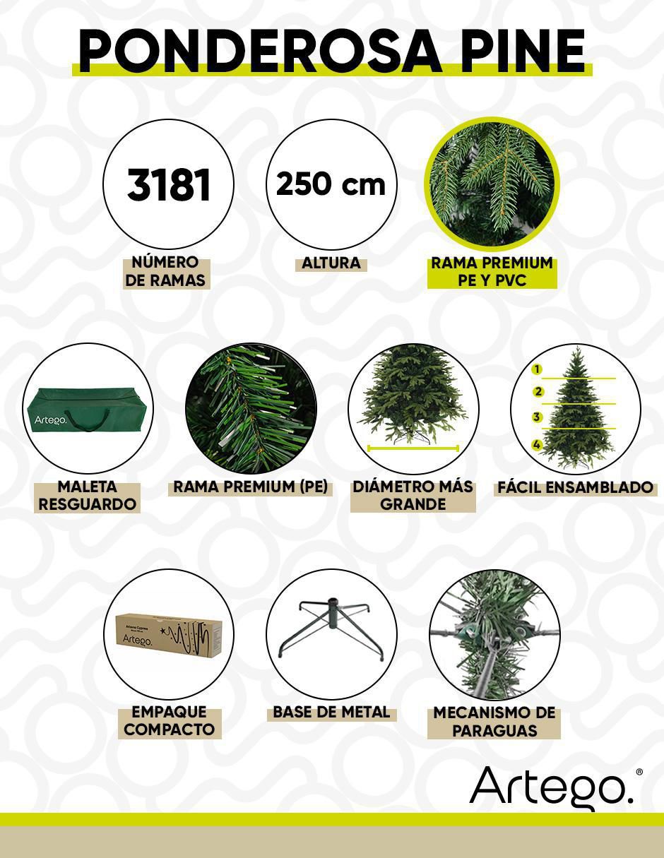 Árbol de navidad Ponderosa 3181 ramas 4