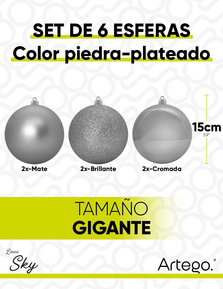 Esfera navideña artego extra grandes sky "con" 6 "piezas"