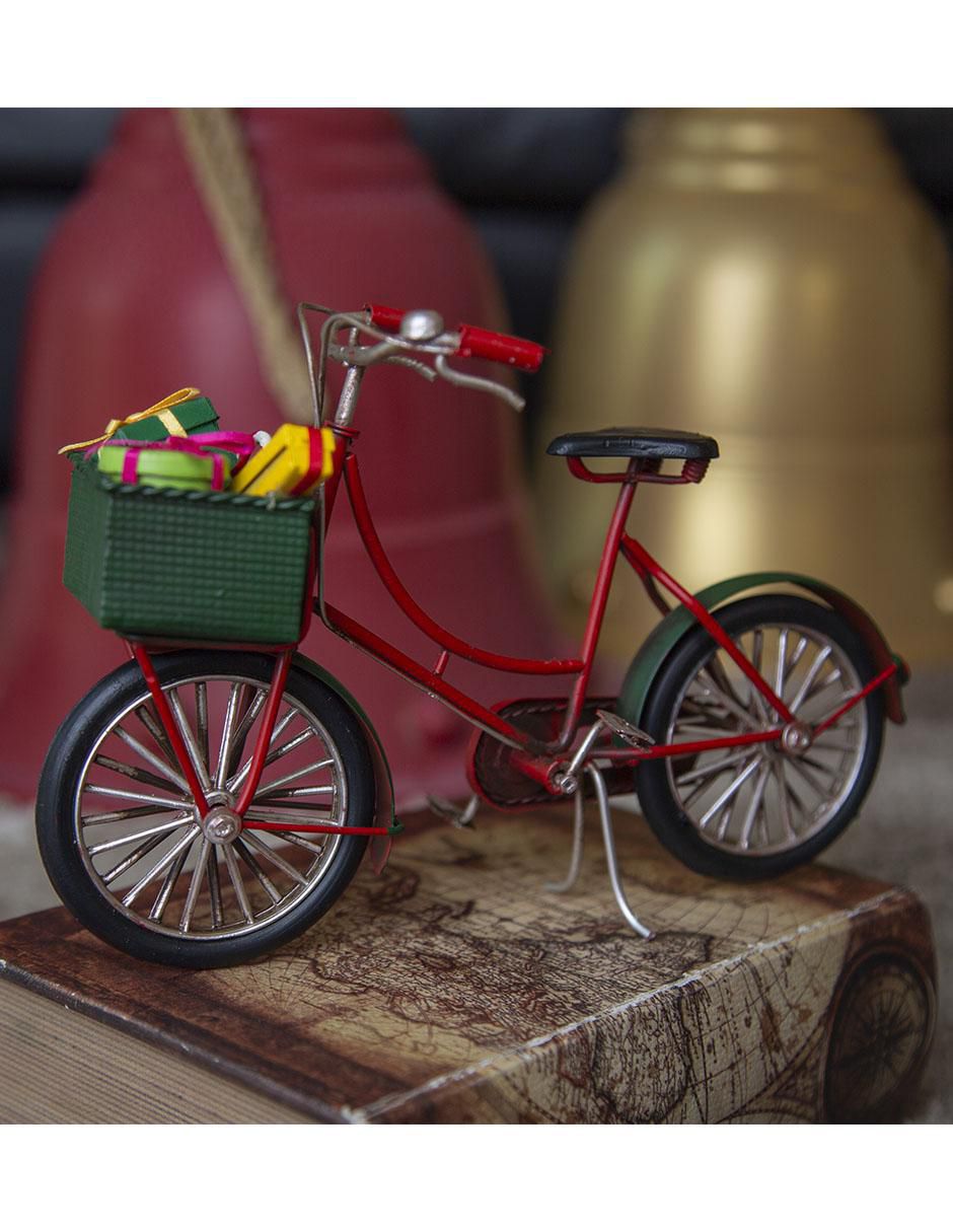 Figura decorativa de bicicleta Navidad de metal 2
