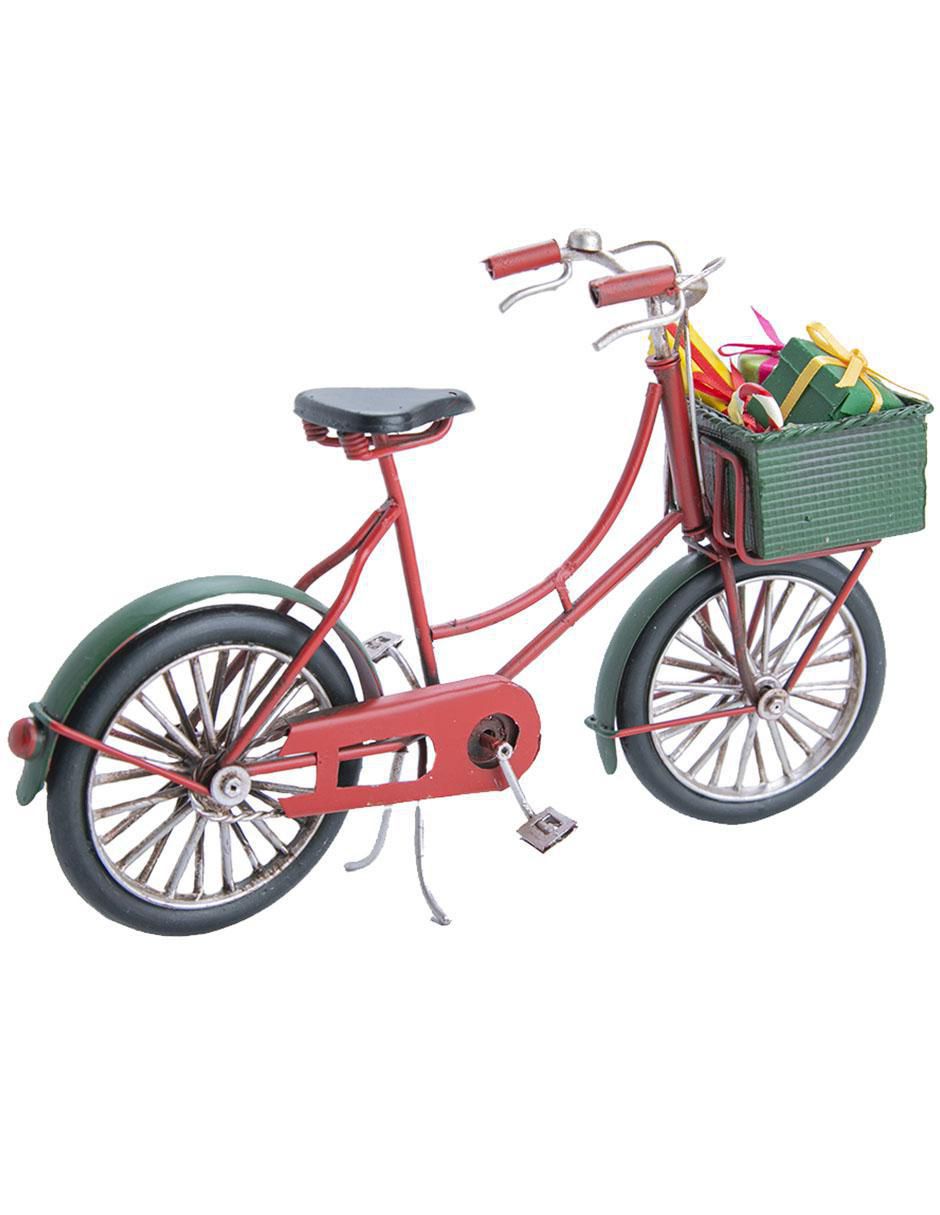 Figura decorativa de bicicleta Navidad de metal 4