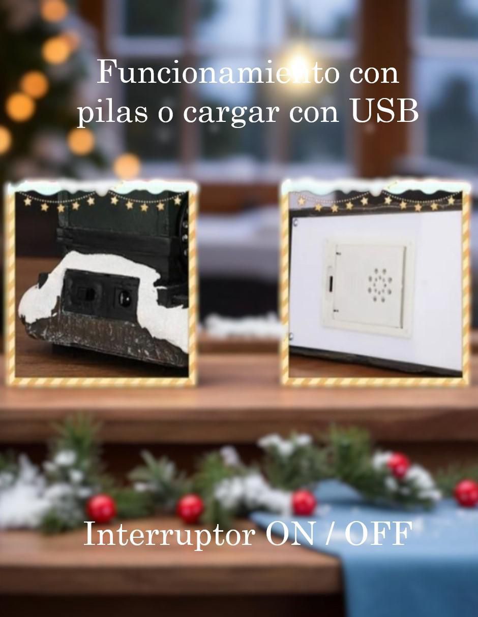 Figura decorativa de tren Navidad Tren Navideño de resina 4