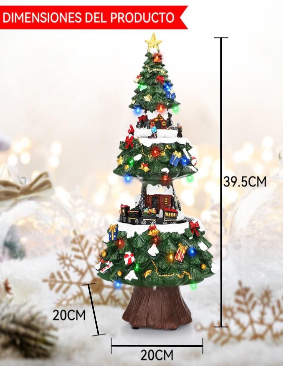Figura decorativa de pino Navidad Villa en Árbol de Navidad de resina 7