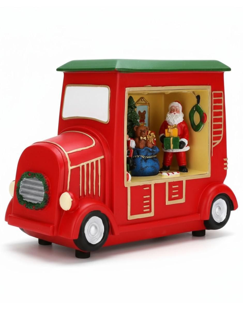 Figura decorativa de carrito Navidad Navideña Coche de Santa de resina