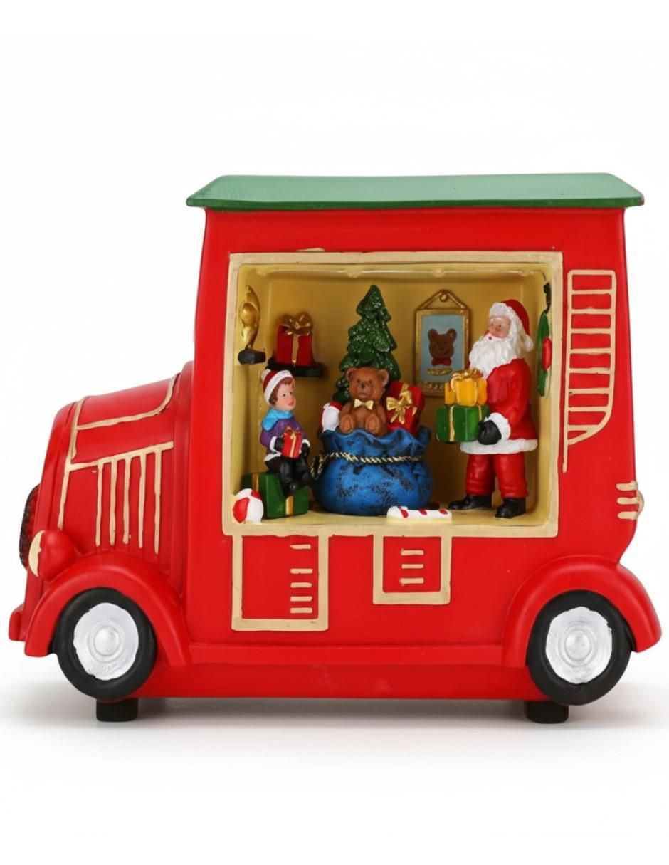 Figura decorativa de carrito Navidad Navideña Coche de Santa de resina 2