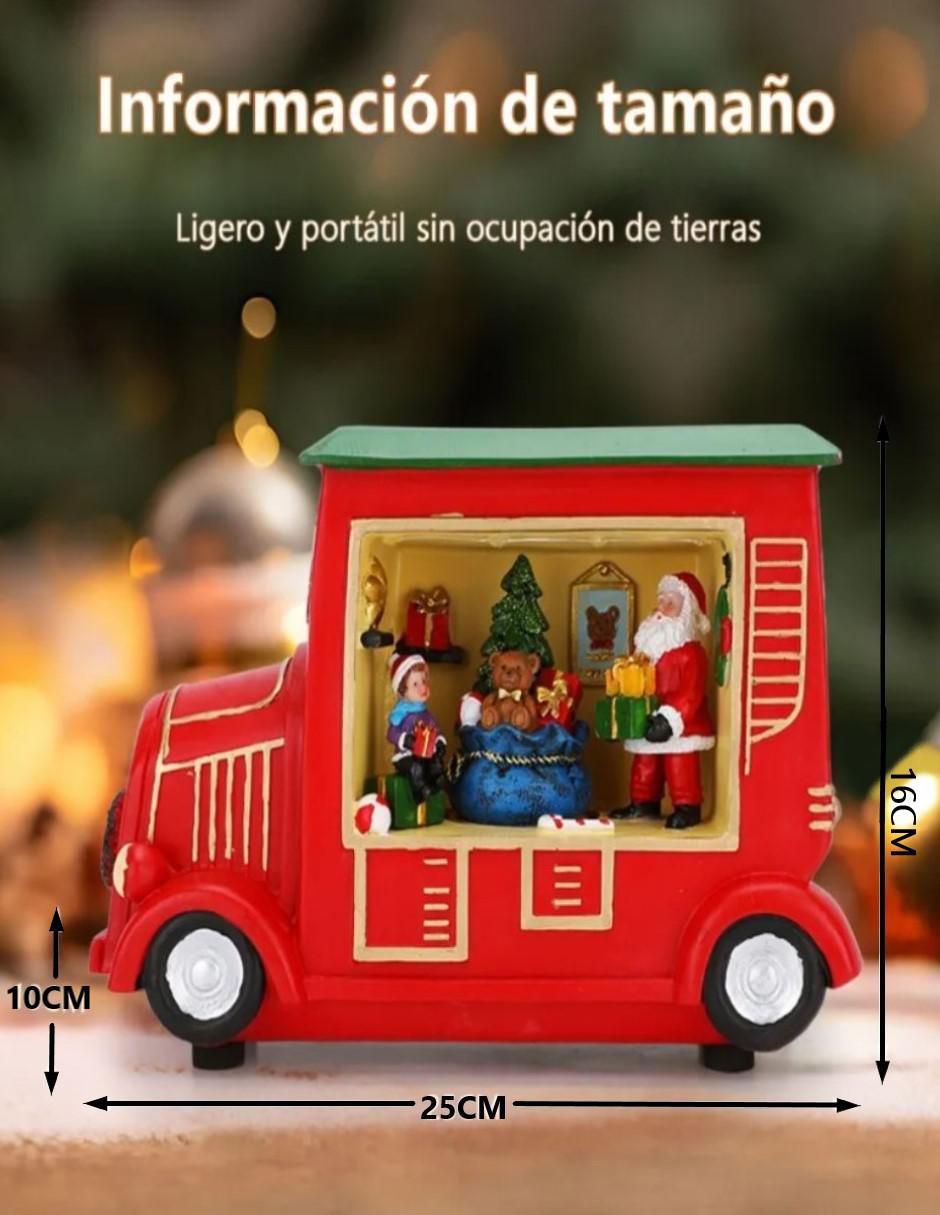 Figura decorativa de carrito Navidad Navideña Coche de Santa de resina 4