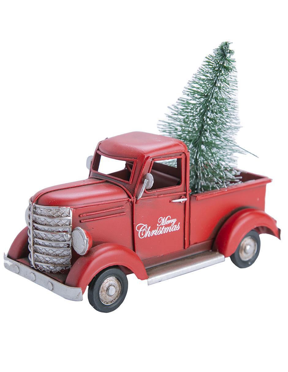 Figura decorativa de camioneta de metal