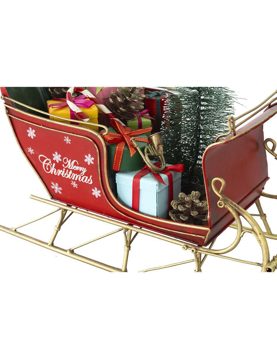 Figura decorativa de trineo Navidad de metal 4