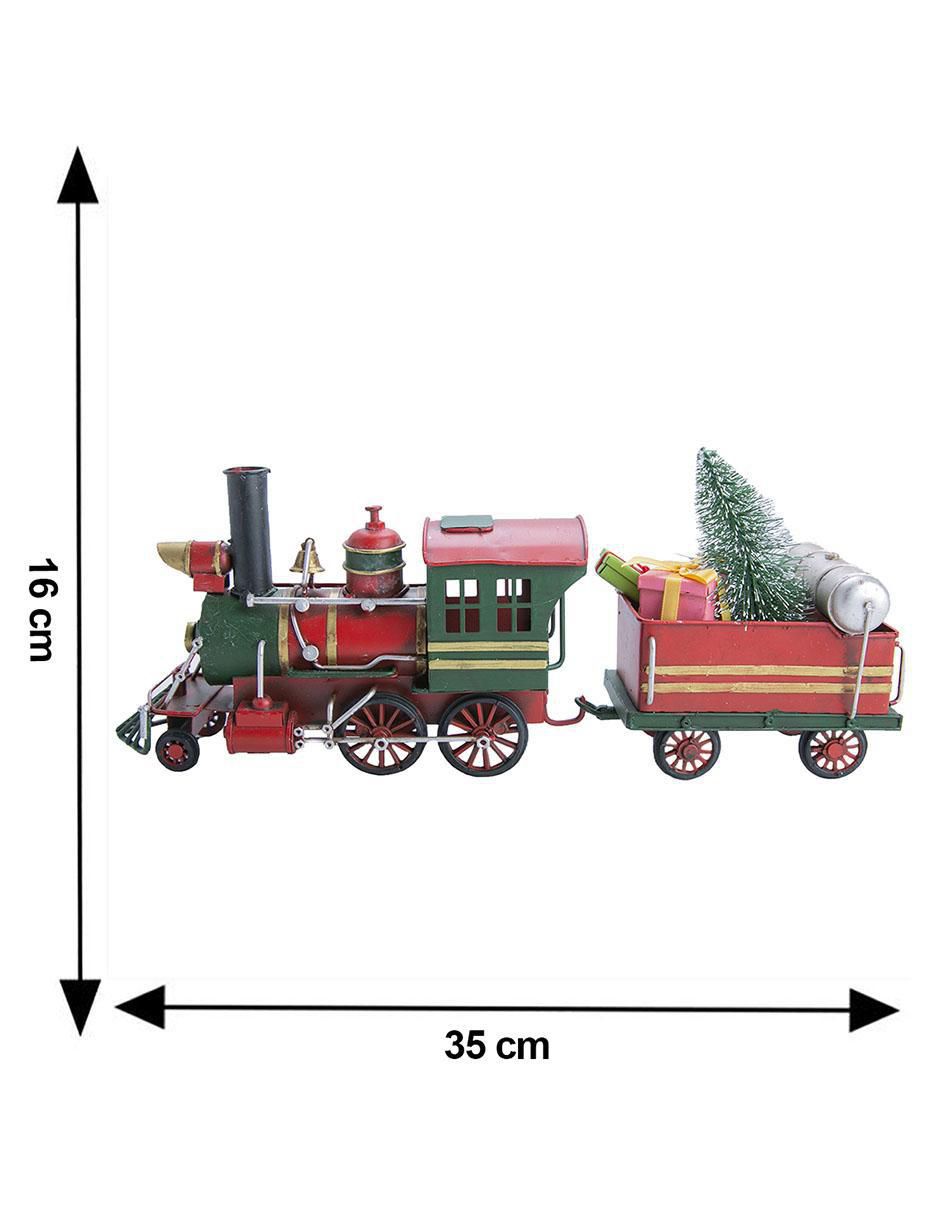 Figura decorativa de tren Navidad de metal 5