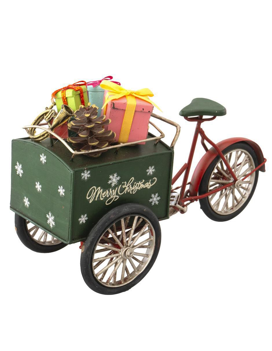 Figura decorativa de bicicleta Navidad de metal 3