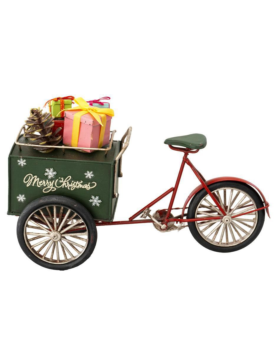 Figura decorativa de bicicleta Navidad de metal 4
