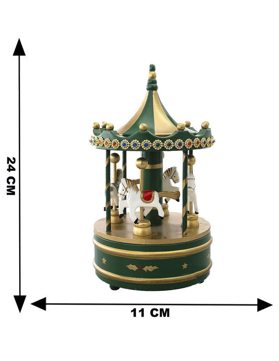 Figura decorativa de carrusel Navidad de madera 5
