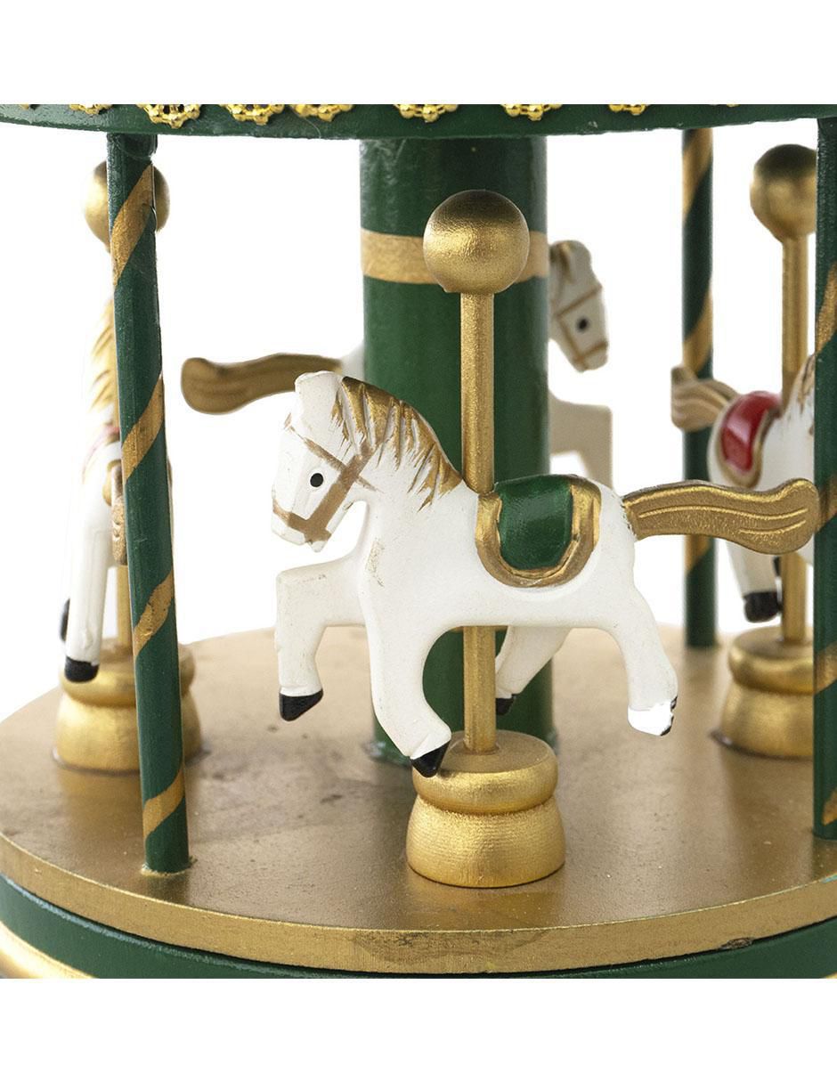 Figura decorativa de carrusel Navidad de madera 4