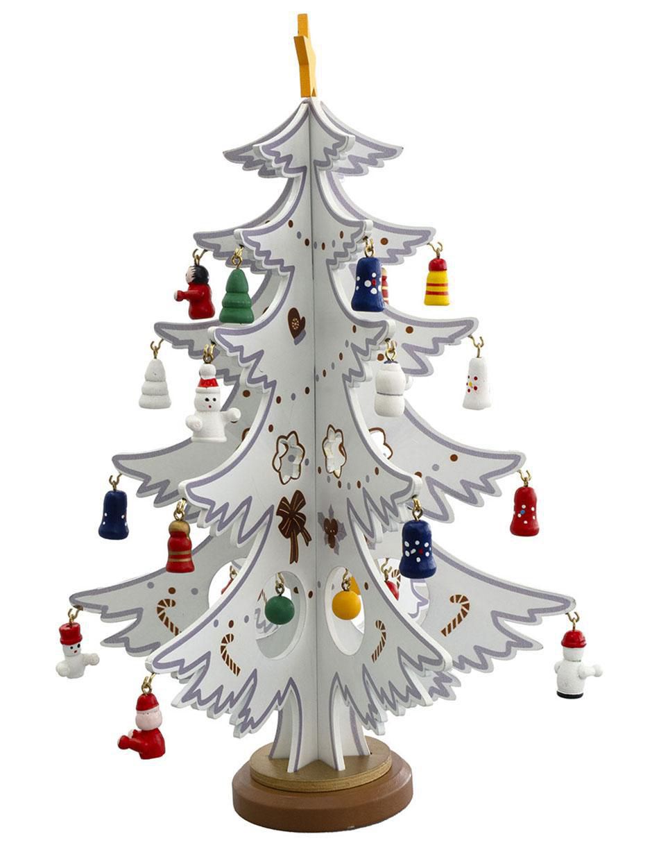 Figura decorativa de árbol navidad Navidad de madera 4