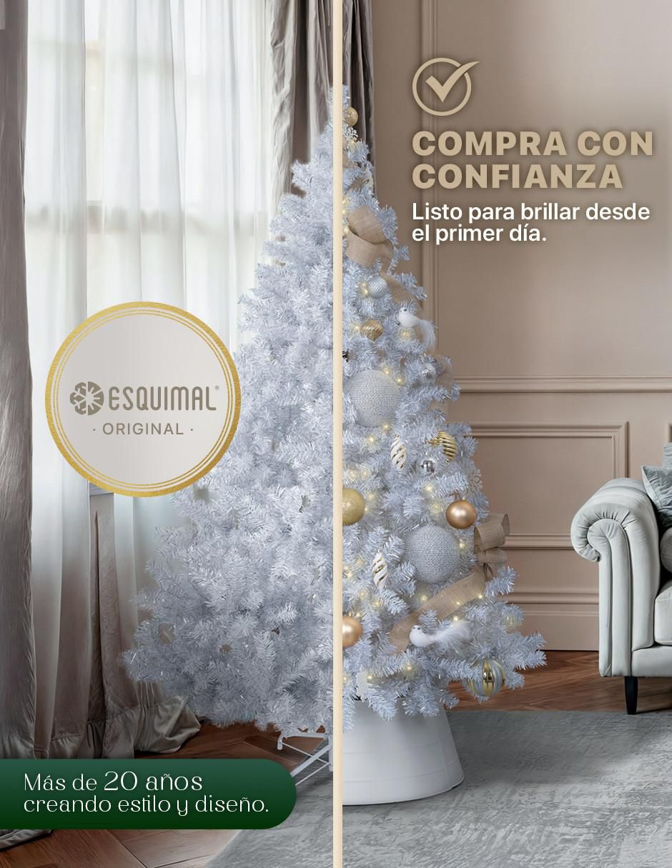 Árbol de navidad metálico blanco plateado de sintético 5