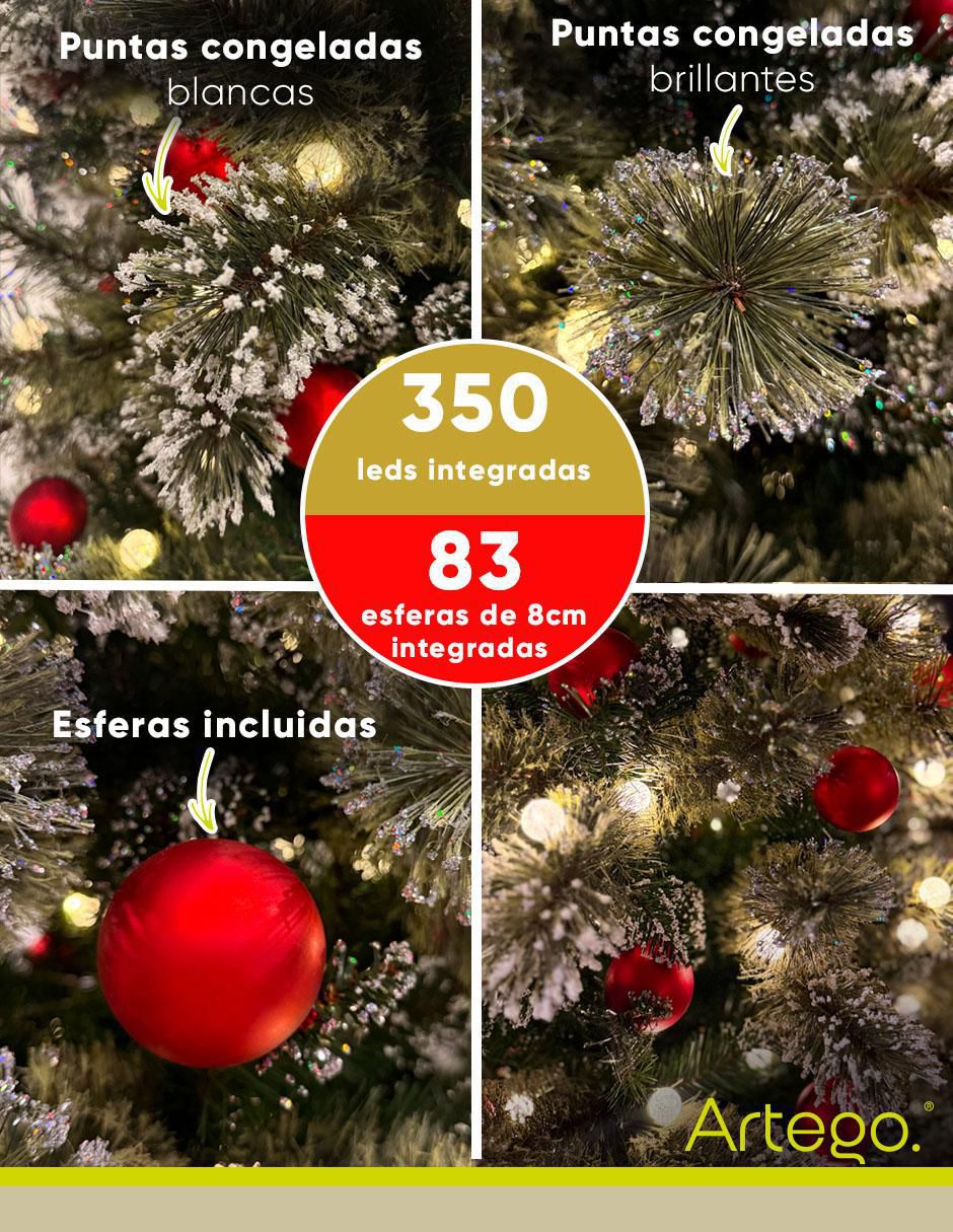 Árbol de navidad Redcedar 83 esferas rojas con 350 luces 2
