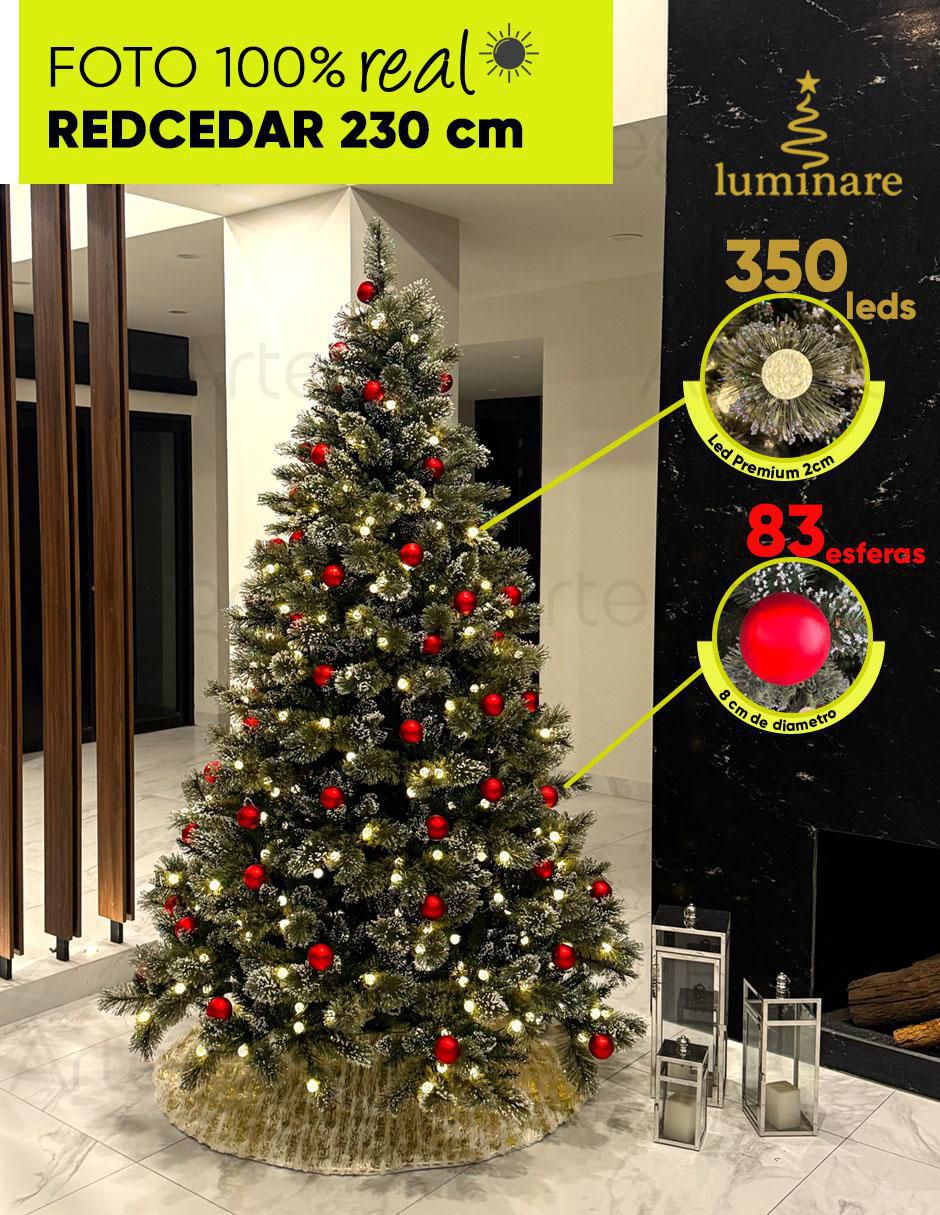 Árbol de navidad Redcedar 83 esferas rojas con 350 luces 3