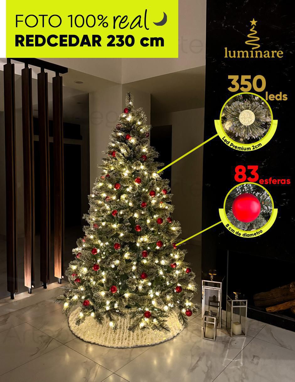 Árbol de navidad Redcedar 83 esferas rojas con 350 luces 4