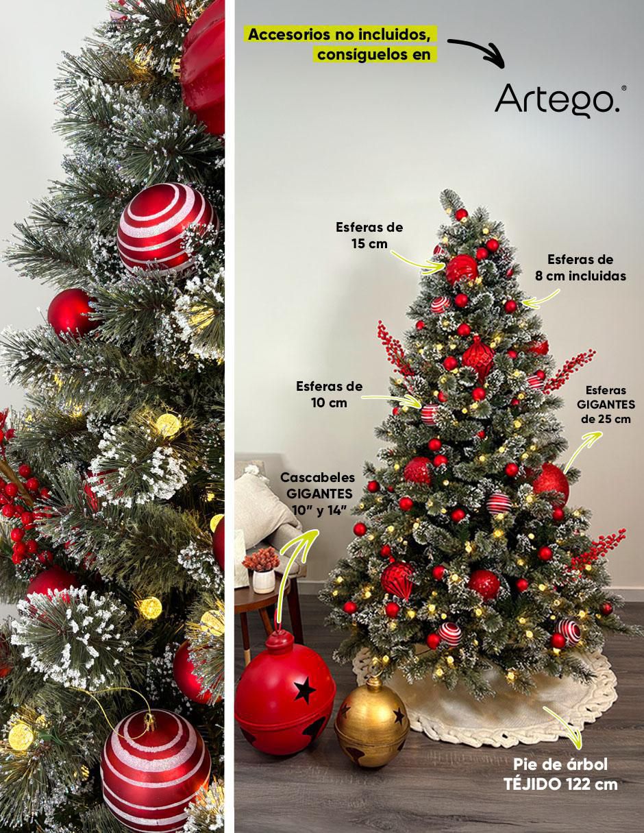 Árbol de navidad Redcedar 83 esferas rojas con 350 luces 7