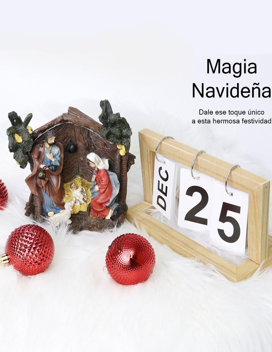 Figura decorativa de nacimiento Navidad Pesebre con Luces de resina 2