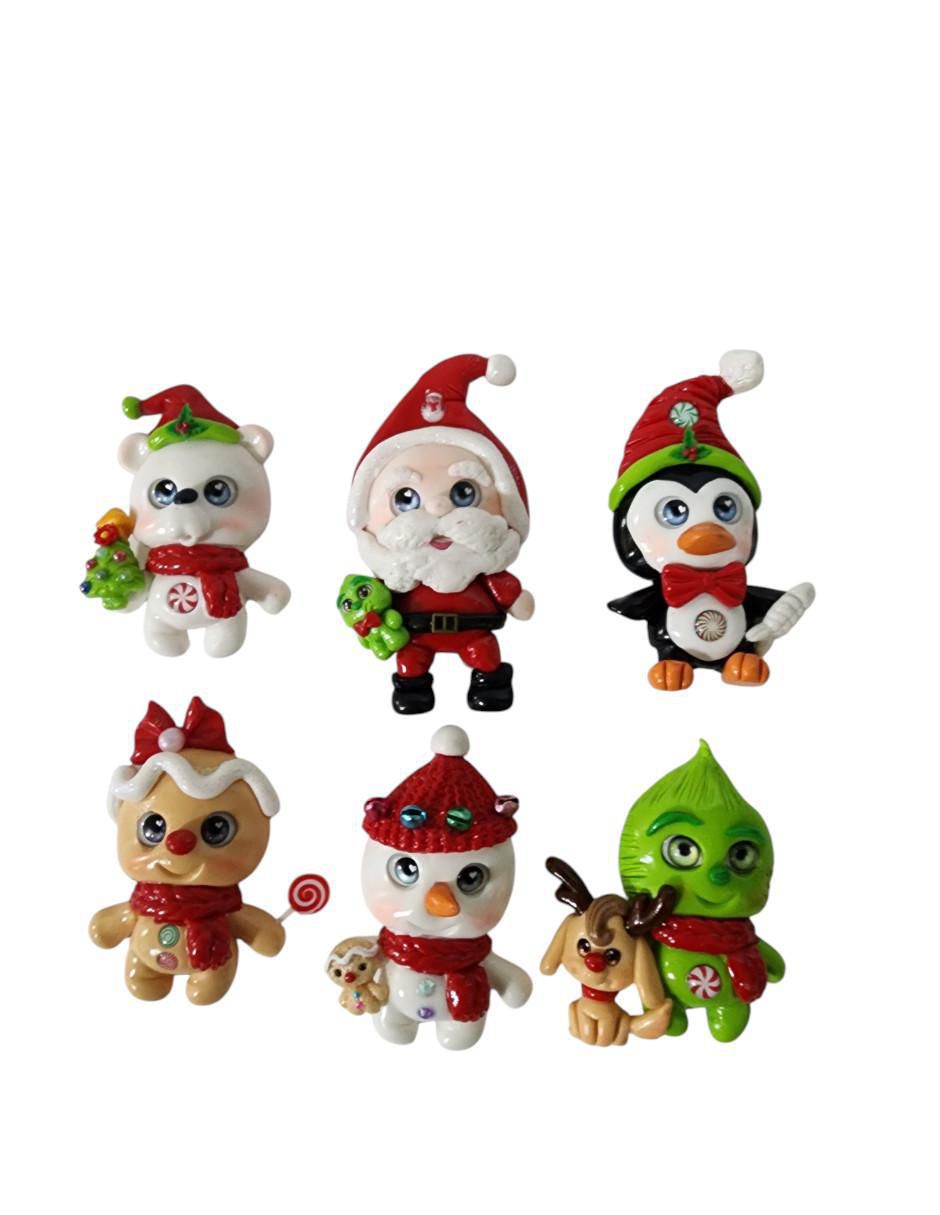 Set imanes Pingüino y Santa Claus para decoración Set imanes Pingüino y Santa Claus para decoración
