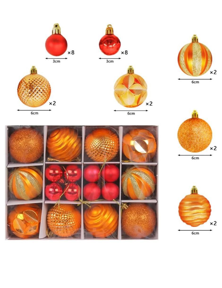 Set de esfera navideña cm-top set de esferas de navidad de 3 cm y 6 cm "con" 27 "piezas"