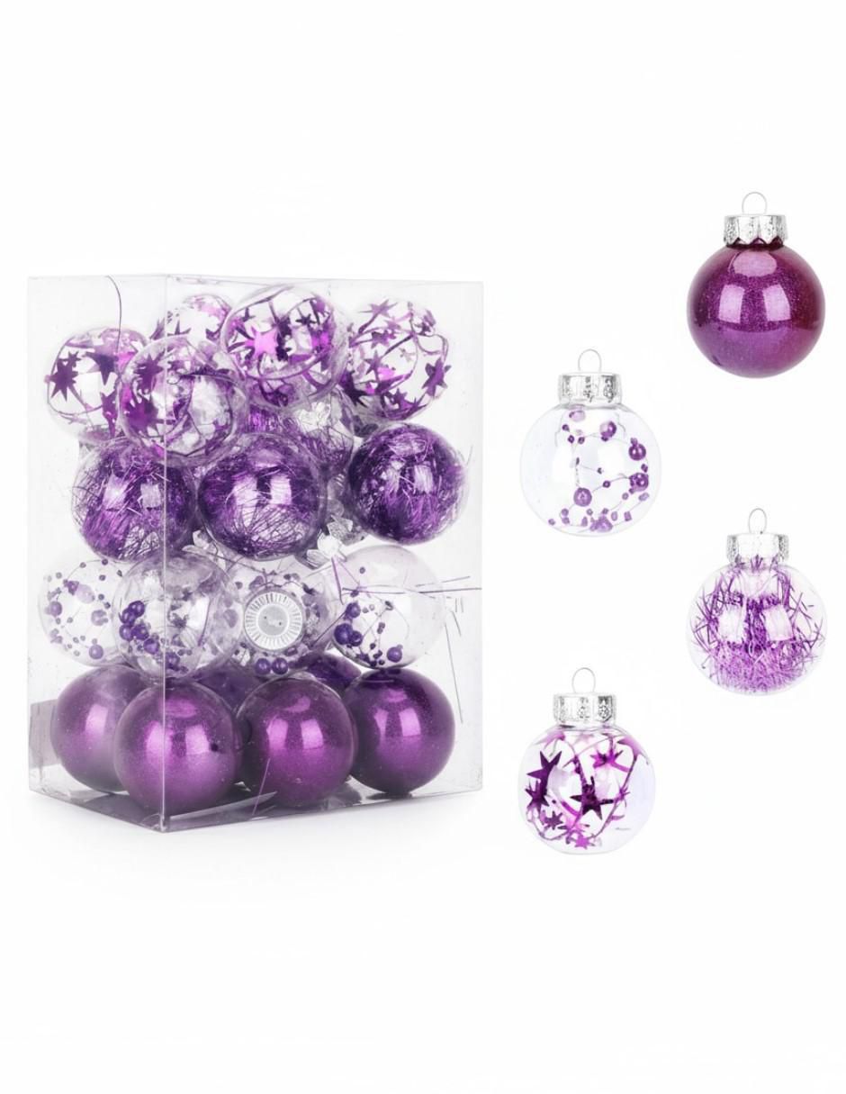 Set de esfera navideña cm-top set de 24 esferas navideñas de 6cm "con" 24 "piezas"