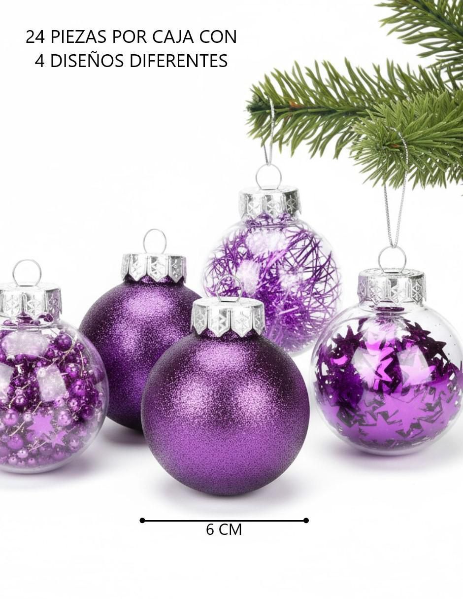 Set de esfera navideña cm-top set de 24 esferas navideñas de 6cm "con" 24 "piezas"