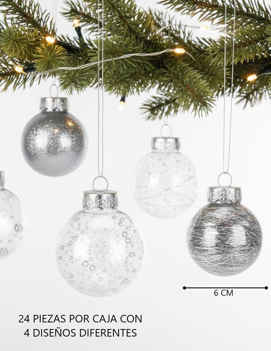 Set de esfera navideña cm-top set de 24 esferas navideñas de 6cm "con" 24 "piezas"