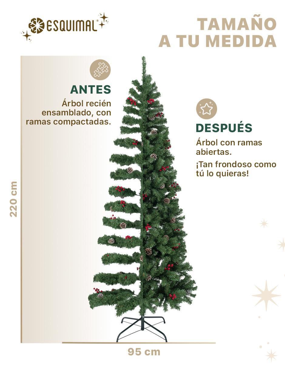Árbol de navidad Tipo Lápiz con Berries y Piñas de PVC 6