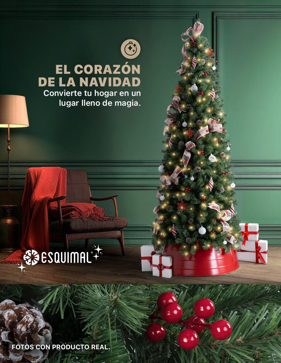 Árbol de navidad Tipo Lápiz con Berries y Piñas de PVC 3