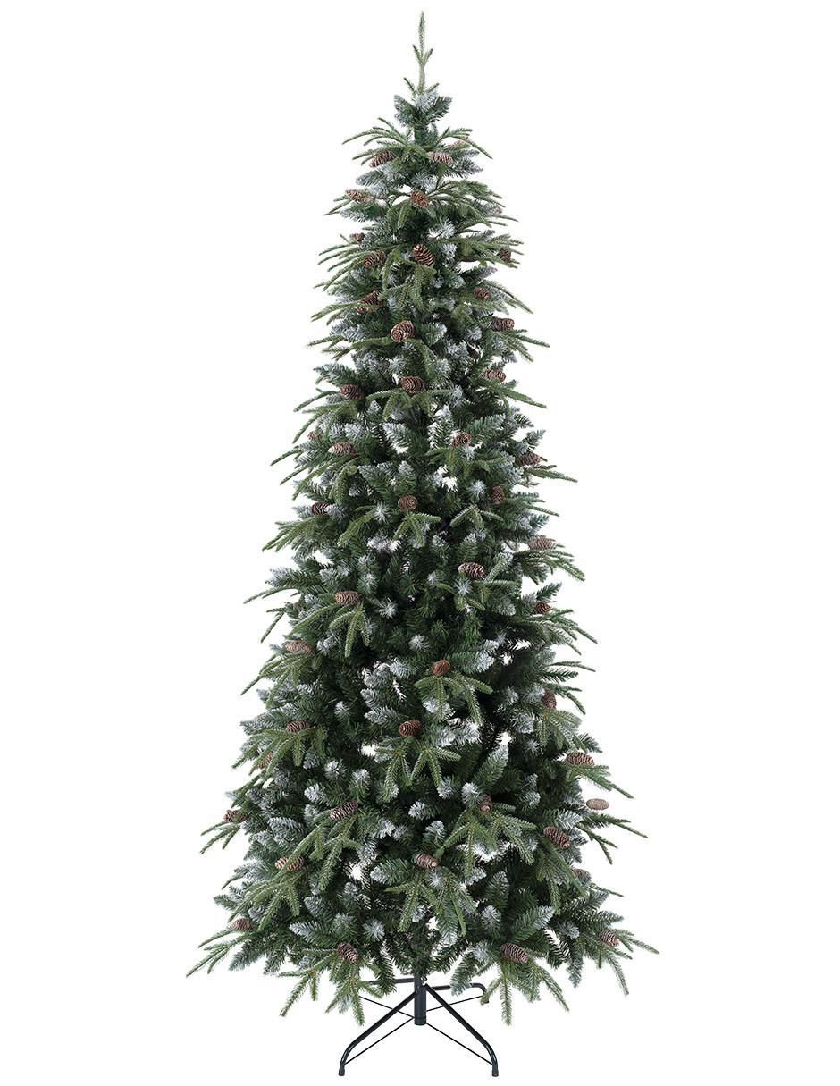 Árbol de navidad Tipo Lápiz Nevado con Berries y Piñas de PVC