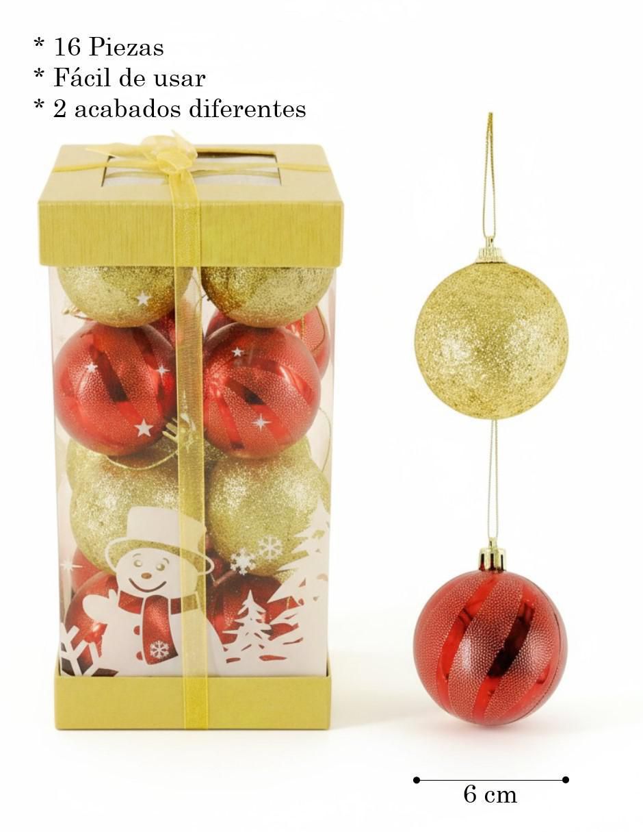 Set de esfera navideña cm-top esferas navideñas 16 piezas "con" 16 "piezas"
