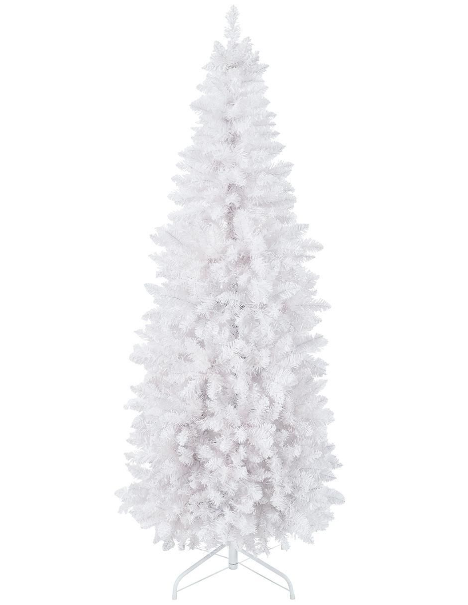 Árbol de navidad tipo lápiz blanco nacarado