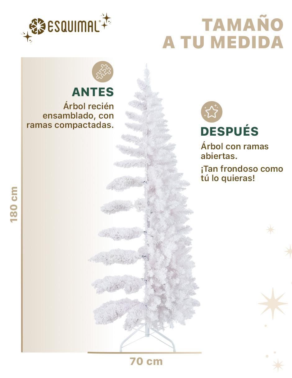 Árbol de navidad tipo lápiz blanco nacarado 2