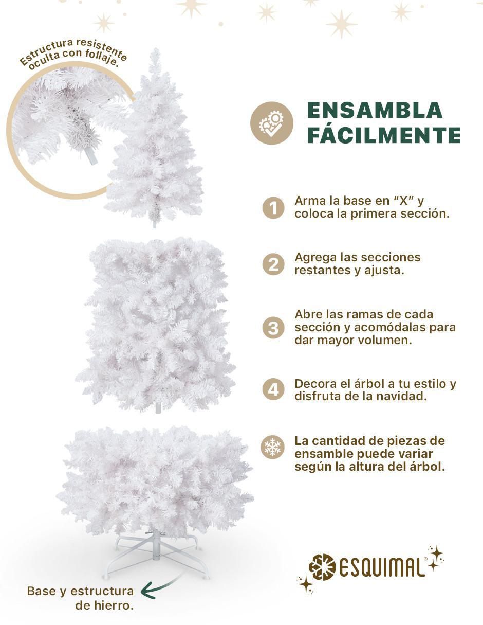 Árbol de navidad tipo lápiz blanco nacarado 4