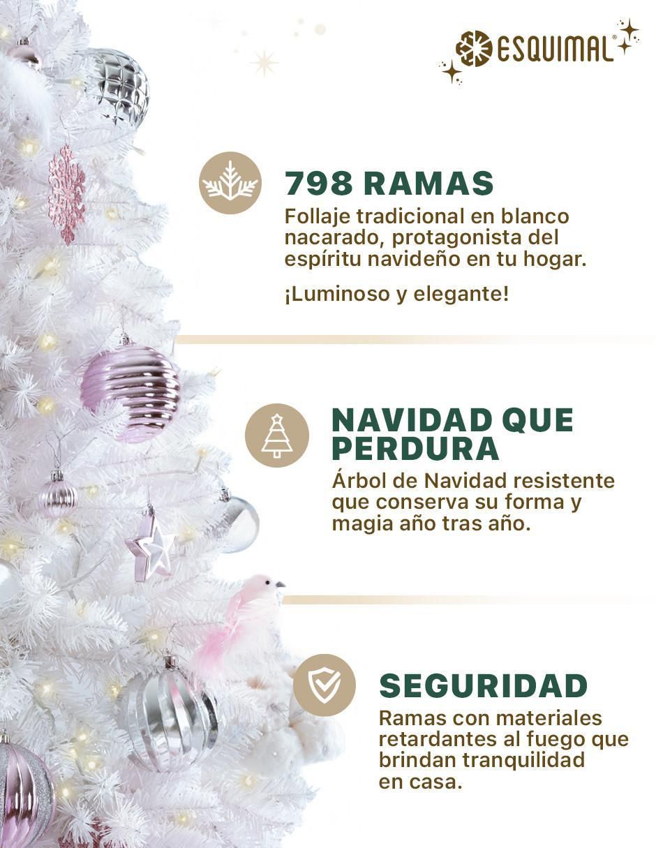 Árbol de navidad tipo lápiz blanco nacarado 6