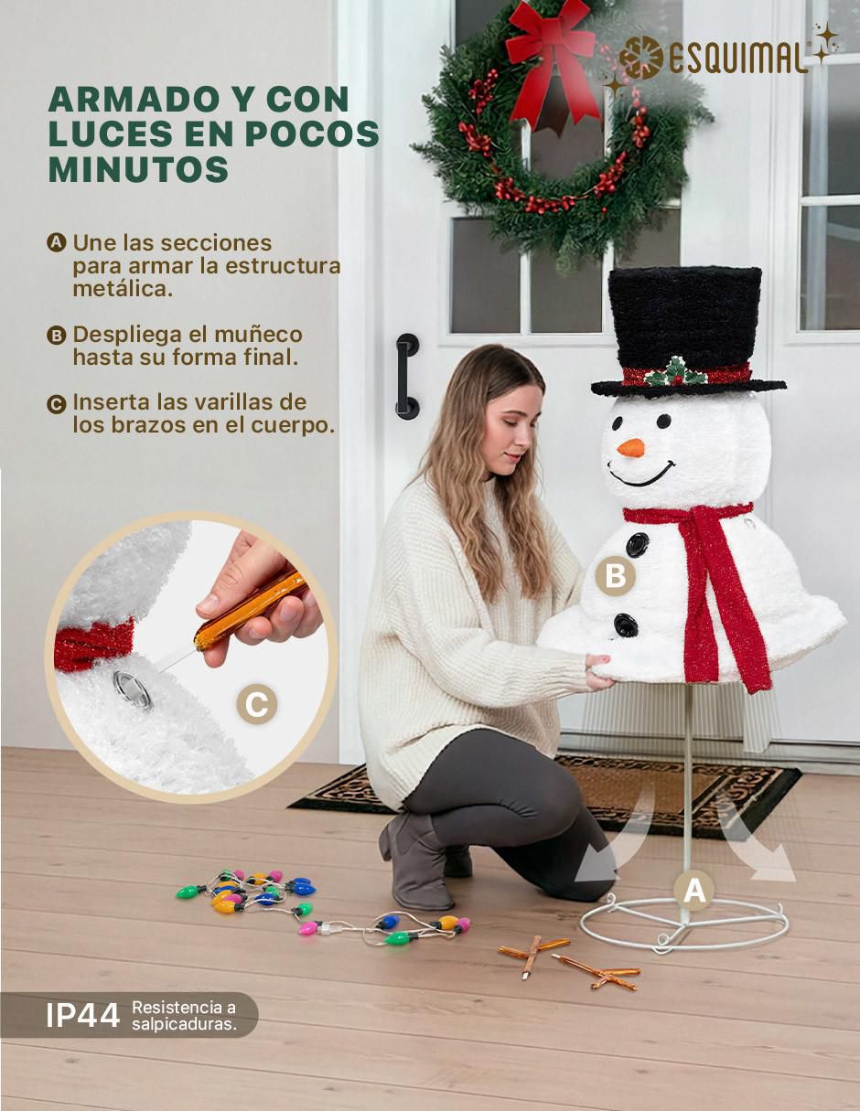 Figura decorativa de muñeco nieve Navidad
