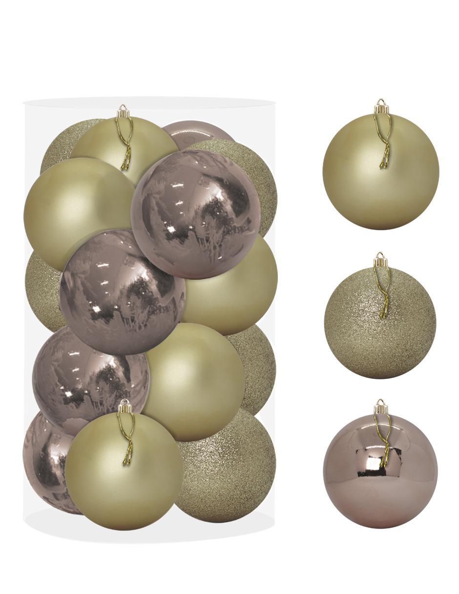 Set de esfera navideña Grandes Oro con 16 piezas Set de esfera navideña Grandes Oro con 16 piezas