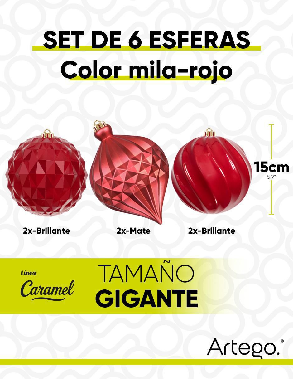 Set de esfera navideña Extra Grandes Caramel Mila con 6 piezas 6
