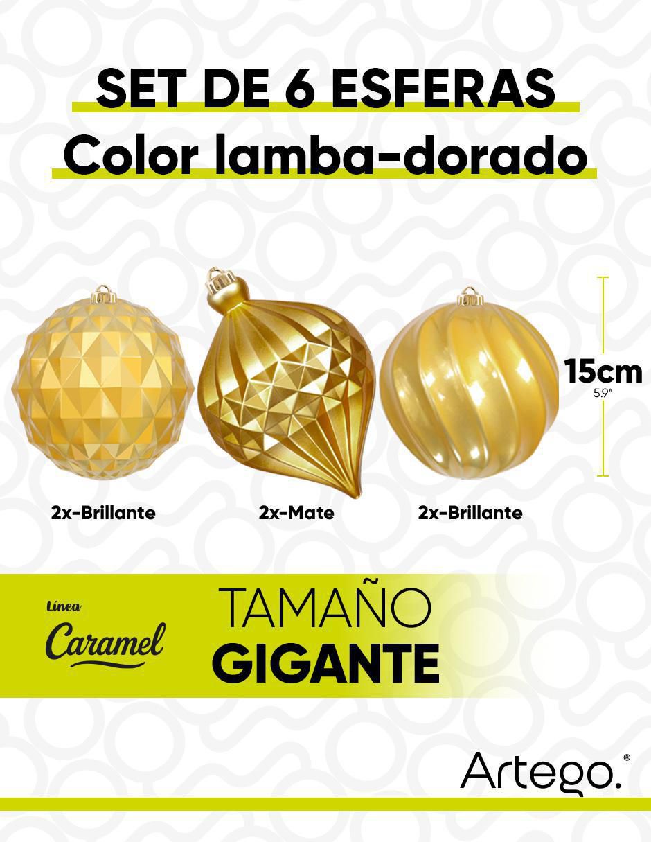 Set de esfera navideña Extra Grandes Caramel Lamba con 6 piezas 6
