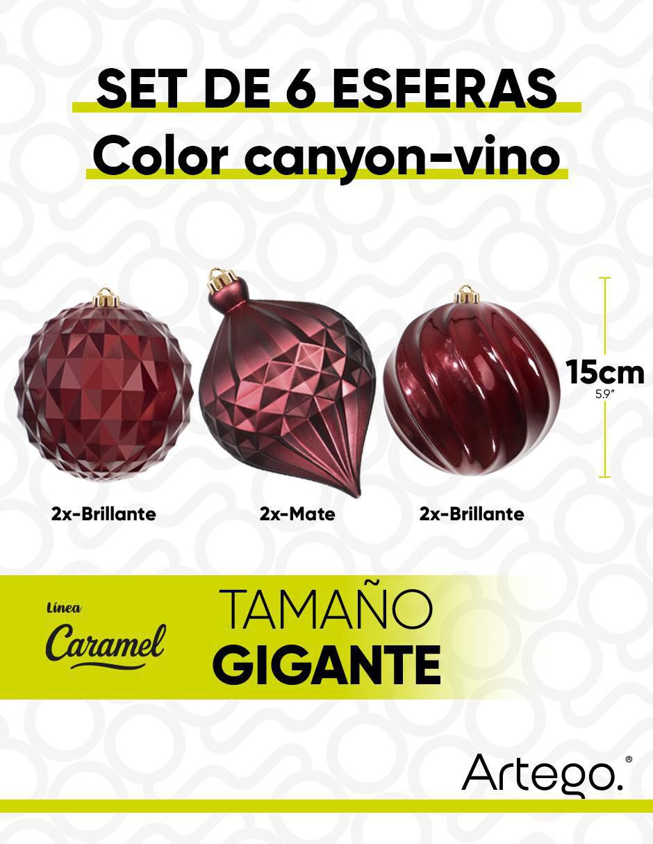 Set de esfera navideña Extra Grandes Caramel Canyon con 6 piezas 6
