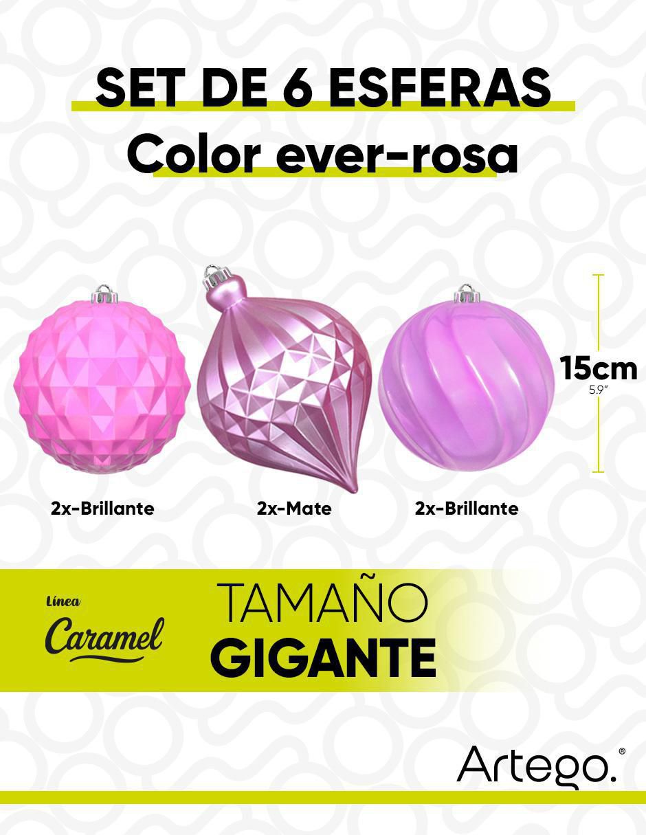 Set de esfera navideña Extra Grandes Caramel Ever con 6 piezas 6