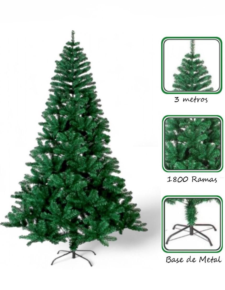 Árbol de navidad frondoso de 3 metros con 1800 ramas de sintético 3